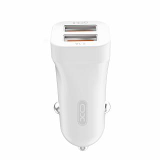 XO CC17 nabíječka do auta 2x USB / 2,1A / QC 3.0 bílá