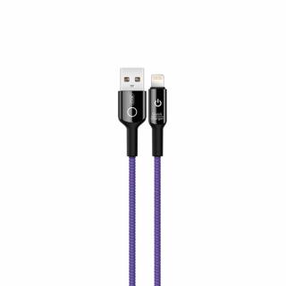 XO NB102 USB kabel - iPhone lightning 1m / 2,4A fialový