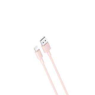 XO NB156 USB kabel - iPhone lightning 1m / 2,4A růžový