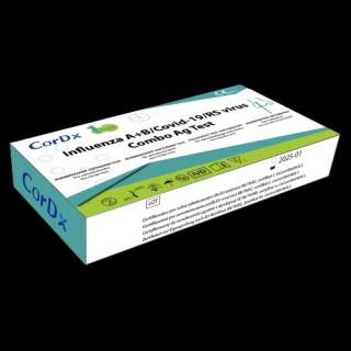 1 ks Antigenní výtěrový test 4v1 Covid-19/Flu A+B/RSV CorDx