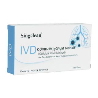 1 ks Rychlý test protilátek IgG/IgM na COVID-19 SINGCLEAN /po expiraci/