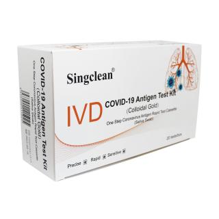 20 ks Antigenní test ze slin COVID-19 s koloidním zlatem SINGCLEAN