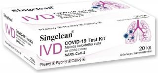 20 ks Antigenní výtěrový test COVID-19 SINGCLEAN - prodloužená expirace
