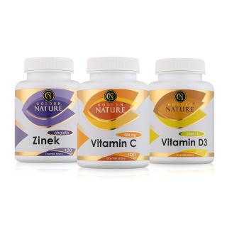 Anti-Covid balíček - Vitamin C+D+Zinek - 3 x 100 ks