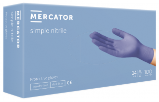 Jednorázové nitrilové rukavice Mercator Simple Nitrile modré 100 ks /výprodej/ XL