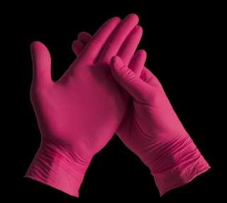 Jednorázové nitrilové rukavice růžové 100 ks Velikost L