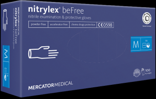 Jednorázové nitrilové zdravotnické rukavice Mercator NITRYLEX BEFREE 100 ks M