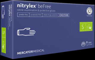 Jednorázové nitrilové zdravotnické rukavice Mercator NITRYLEX BEFREE 100 ks S