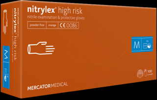 Jednorázové nitrilové zdravotnické rukavice Mercator NITRYLEX high risk 100 ks M