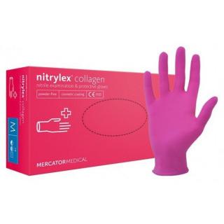 Jednorázové nitrilové zdravotnické rukavice Mercator NITRYLEX magenta 100 ks L