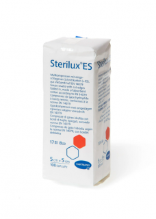 Prodyšné gázové kompresy Sterilux ES, nesterilní 100 ks 5 x 5 cm