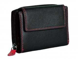 Dámská kožená peněženka s ochranou RFID JBPL 02C- černá/červená
