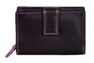 Dámská kožená peněženka s ochranou RFID JBPL 06C- černá/růžová