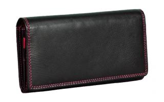 Dámská kožená peněženka s ochranou RFID JBPL 07C- černá/červená