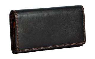 Dámská kožená peněženka s ochranou RFID JBPL 07C- černá/TAN