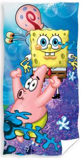 Dětská osuška Sponge Bob Hrátky s Garrym 70x140 cm
