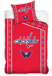 Dětské bavlněné  povlečení NHL Washington Capitals Stripes 70x90/140x200 cm