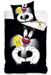 Dětské povlečení Sylvester a Tweety 140x200/70x90 cm