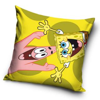 Dětský polštářek Sponge Bob a Patrick žlutý 40x40 cm