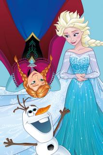 Dětský ručník Ledové Království Anna, Elsa a Olaf 40x60 cm