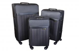 Sada 3 textilních kufrů 01 s vadou Barva: černá