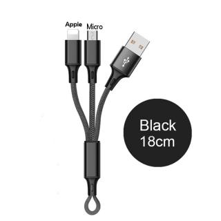 Krátký nabíjecí kabel USB - barevný Barva: Černá