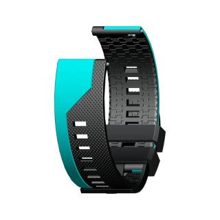 Luxusní silikonový pásek na hodinky - dvoubarevný Barva: Azurová - černá, Velikost: 20 mm