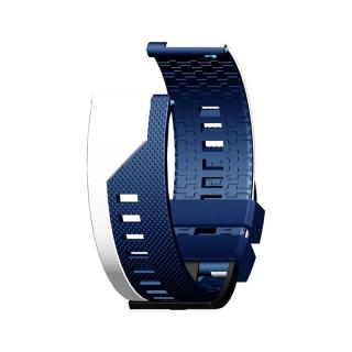 Luxusní silikonový pásek na hodinky - dvoubarevný Barva: Bílá - modrá, Velikost: 20 mm