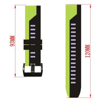 Luxusní silikonový pásek na hodinky - dvoubarevný Barva: Zelená - černá, Velikost: 20 mm
