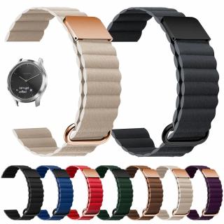 Magnetický kožený pásek na Garmin Venu 2 / vivo 4 - řemínek 22 mm Barva: Černá
