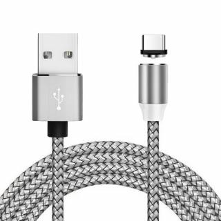 Magnetický nabíjecí USB kabel - barevný možnosti: USB-type-C-stříbrný