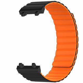 Magnetický silikonový pásek pro Amazfit T-Rex 2 Barva: Černo-oranžová