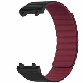 Magnetický silikonový pásek pro Amazfit T-Rex 2 Barva: Černo-vínová