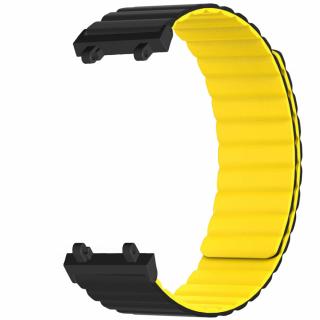 Magnetický silikonový pásek pro Amazfit T-Rex 2 Barva: černo-žlutá