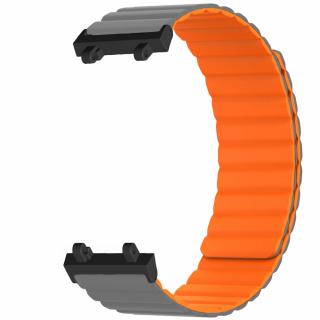 Magnetický silikonový pásek pro Amazfit T-Rex 2 Barva: Šedo-oranžová