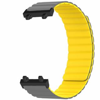 Magnetický silikonový pásek pro Amazfit T-Rex 2 Barva: Šedo-žlutá