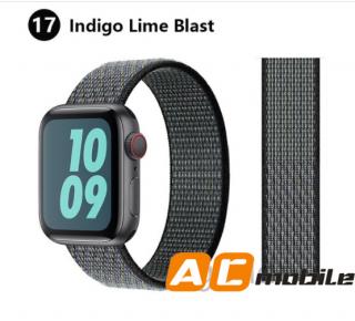 Nylonový pásek pro APPLE WATCH 38/40/41 mm možnosti: Indigo Lime Blast