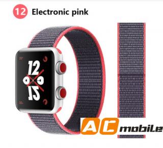Nylonový pásek pro APPLE WATCH 42/44/45 mm možnosti: Electronic pink
