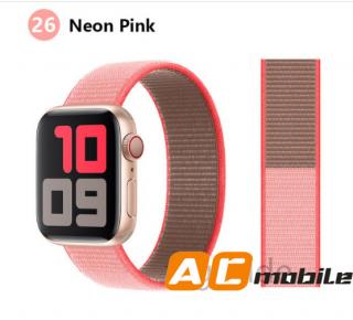 Nylonový pásek pro APPLE WATCH 42/44/45 mm možnosti: Neon Pink