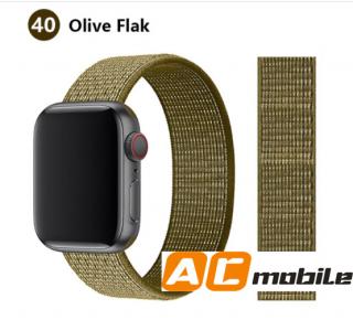 Nylonový pásek pro APPLE WATCH 42/44/45 mm možnosti: Olive Flak