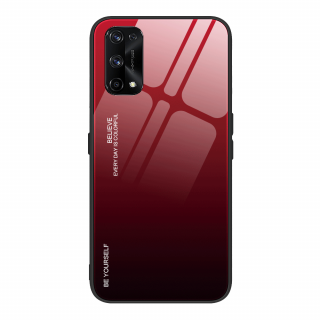 Obal na Realme 7 5G - sklenìný Barva: ČERVENO-ČERNÁ