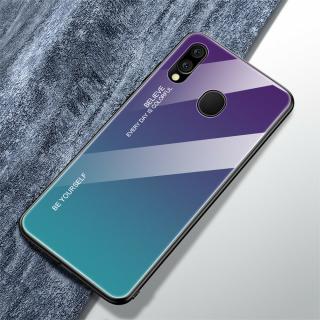 Obal na Samsung Galaxy A40 - skleněný Barva: Fialovo-zelená