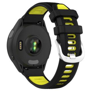 RUN silikonový dvoubarevný pásek na hodinky Garmin Barva: Černá-žlutá, Velikost: 18 mm