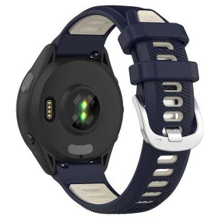 RUN silikonový dvoubarevný pásek na hodinky Garmin Barva: Modrá-béžová, Velikost: 18 mm