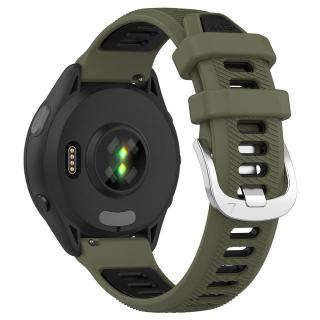 RUN silikonový dvoubarevný pásek na hodinky Garmin Barva: Zelená-černá, Velikost: 18 mm