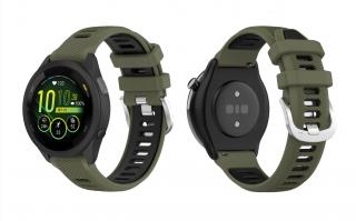 RUN silikonový dvoubarevný pásek na hodinky Garmin Barva: Zelená-černá, Velikost: 22 mm