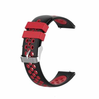 Silikonový dvoubarevný pásek na Garmin vívoactive 4S Barva: Černo-červená