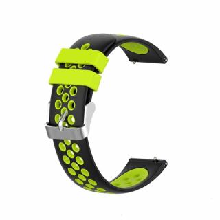 Silikonový dvoubarevný pásek na Garmin vívoactive 4S Barva: Černo-zelená