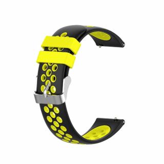 Silikonový dvoubarevný pásek na Garmin vívoactive 4S Barva: černo-žlutá