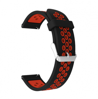 Silikonový pásek na chytré hodinky - dvoubarevný 22 mm Barva: Černo-červená